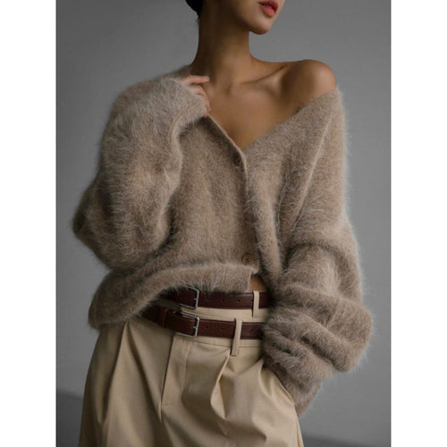 Helvano | Kuschelige Strickjacke aus Mohairmischung für Damen