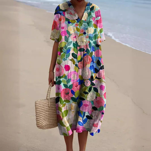 Helvano | Buntes Sommerkleid mit Blumenmuster