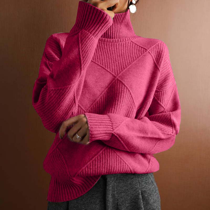 Helvano | Damen Strickpullover mit Stehkragen