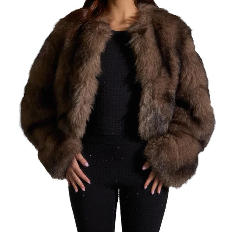 Helvano | Kunstpelzjacke für Damen in Braun