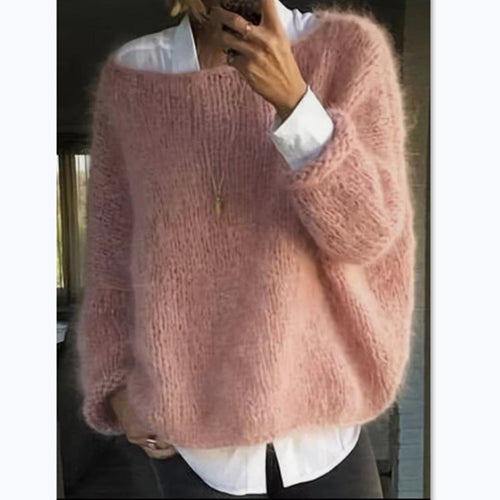 Helvano | Oversized Pullover mit U-Boot-Ausschnitt für Damen