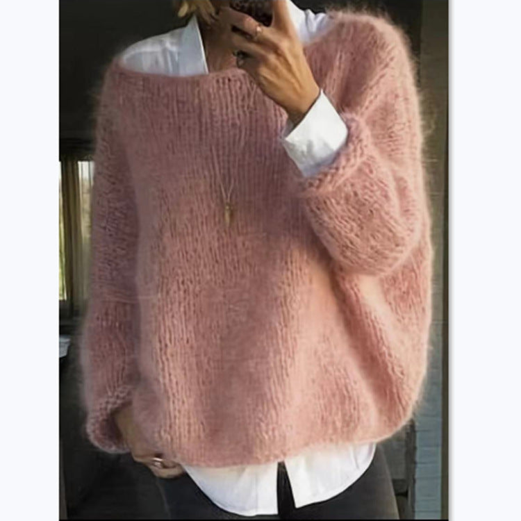 Helvano | Oversized Pullover mit U-Boot-Ausschnitt für Damen