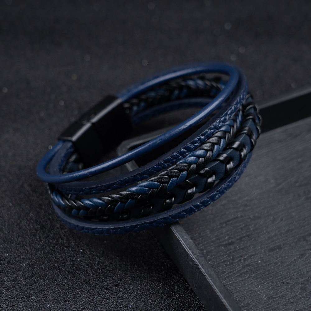 Helvano | Herren-Lederarmband in Schwarz