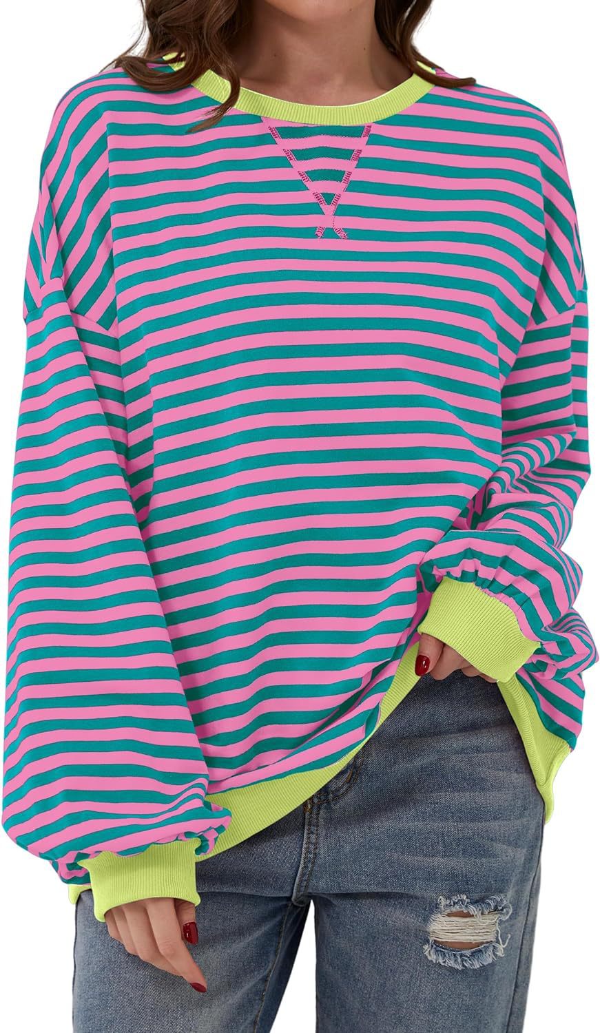 Helvano | Sweatshirt für Damen mit bunten Streifen