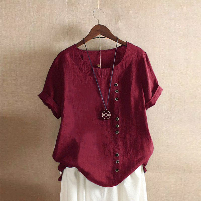 Helvano | Baumwoll-Bluse mit Knöpfen für Damen