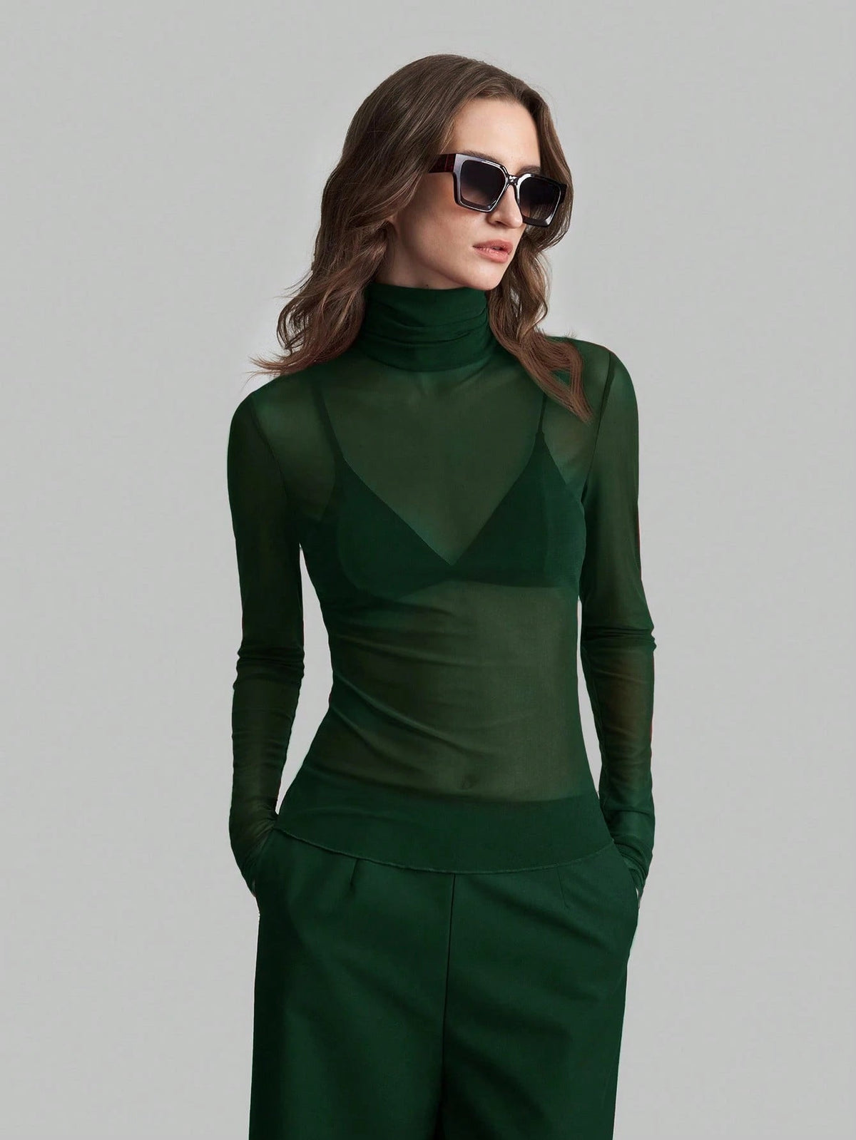 Helvano | Transparente Rollkragen-Bluse für Damen