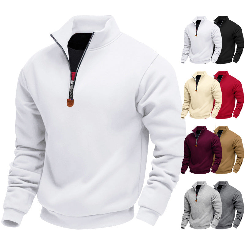 Helvano | Herren Troyer-Pullover mit Stehkragen