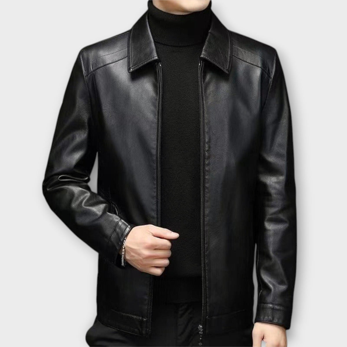 Helvano | Slim-Fit Lederjacke für Herren