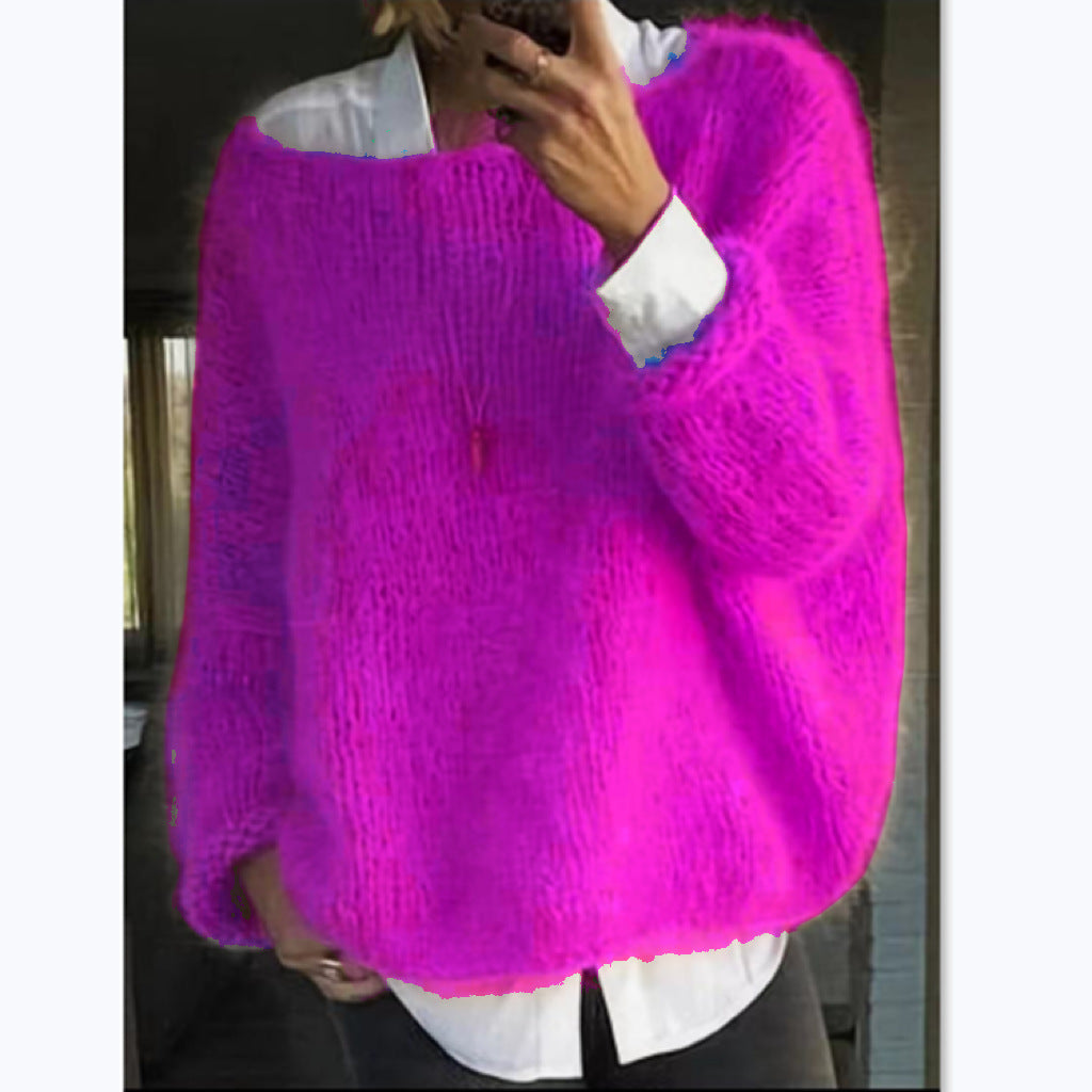 Helvano | Oversized Pullover mit U-Boot-Ausschnitt für Damen