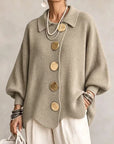 Helvano | Oversized Strickjacke mit Knöpfen für Damen