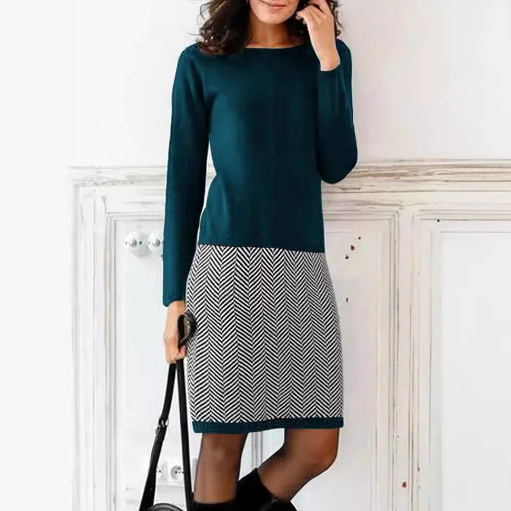 Helvano | Damen Strickkleid mit Chevron-Muster