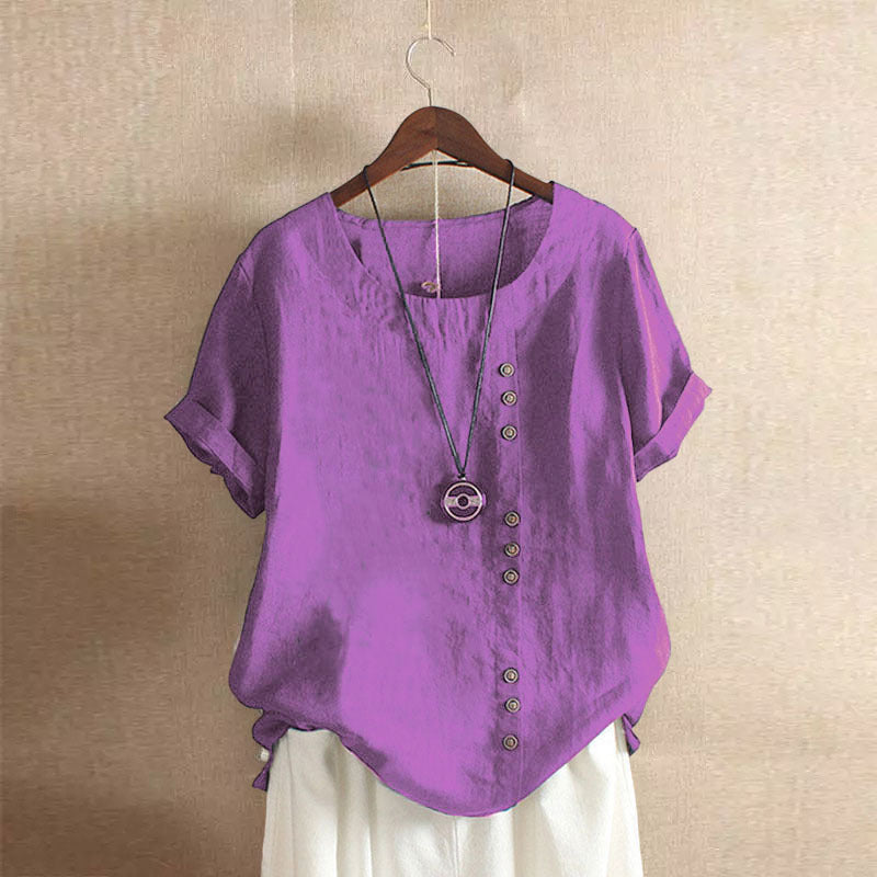 Helvano | Baumwollbluse mit Knöpfen für Damen
