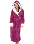 Helvano | Kuscheliger Fleece-Bademantel mit Kapuze für Damen