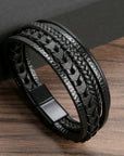 Helvano | Herren-Lederarmband in Schwarz