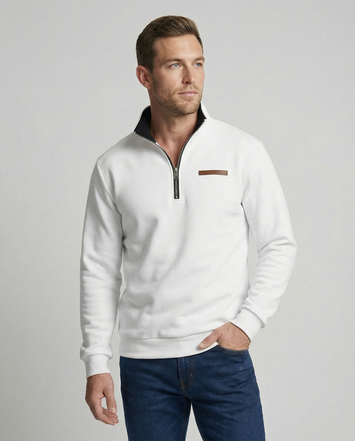 Helvano | Herren Fleece-Pullover mit Half-Zip