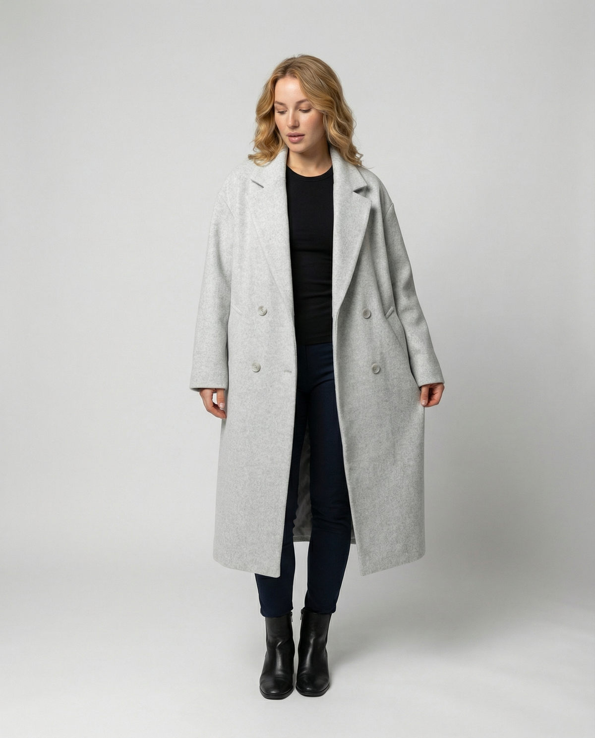 Helvano | Oversized Wollmantel mit Taschen für Damen