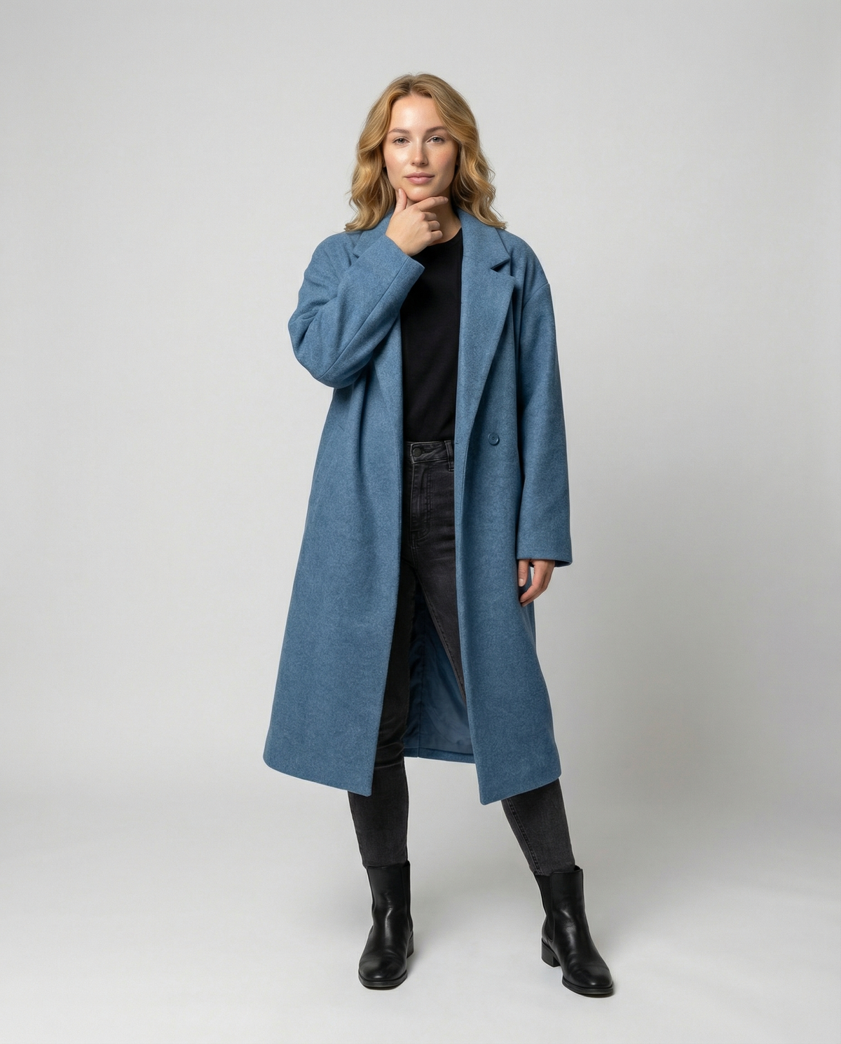 Helvano | Oversized Wollmantel mit Taschen für Damen