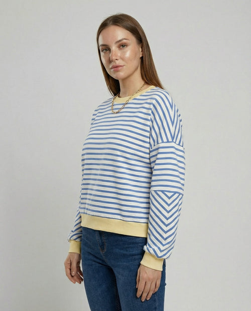 Helvano | Gestreiftes Boxy-Sweatshirt für Damen