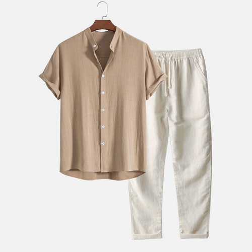 Helvano | Leinen-Set für Herren mit Hemd und Shorts