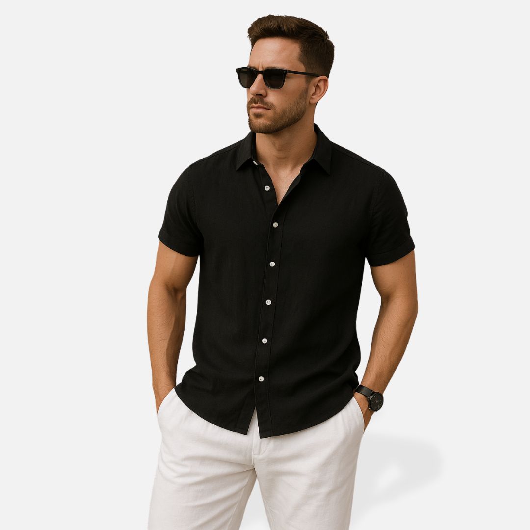 Helvano | Leinen-Set für Herren mit Hemd und Shorts