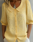 Helvano | Blumenbluse mit Rundhals für Damen