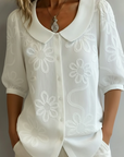Helvano | Blumenbluse mit Rundhals für Damen