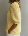 Helvano | Blumenbluse mit Rundhals für Damen