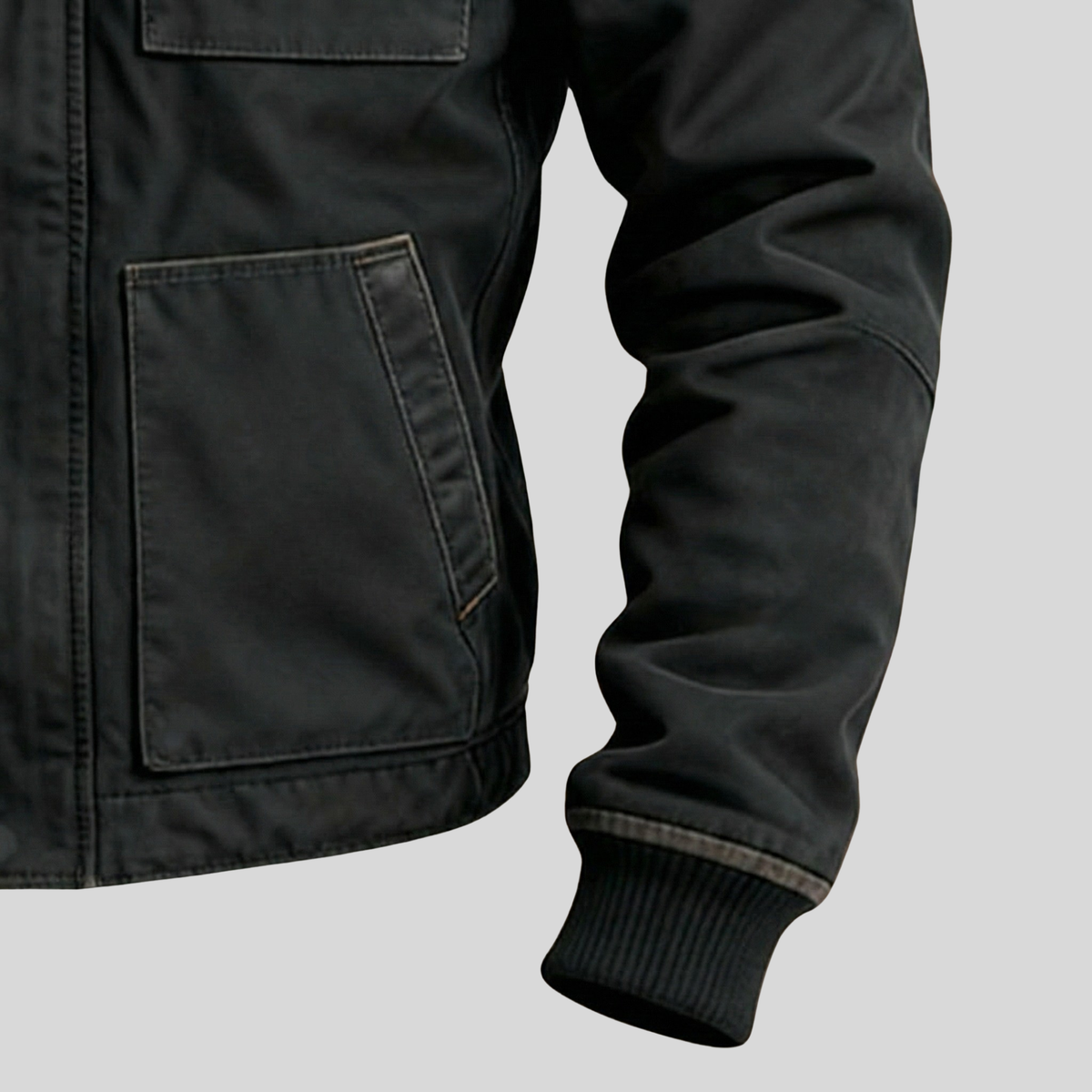 Helvano | Utility-Jacke mit Sherpa-Futter für Herren in Schwarz