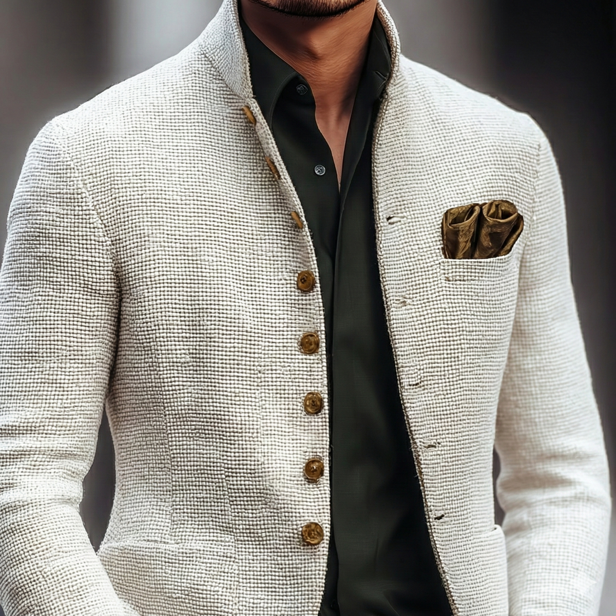 Helvano | Einreihige Strickjacke für Herren in Weiss