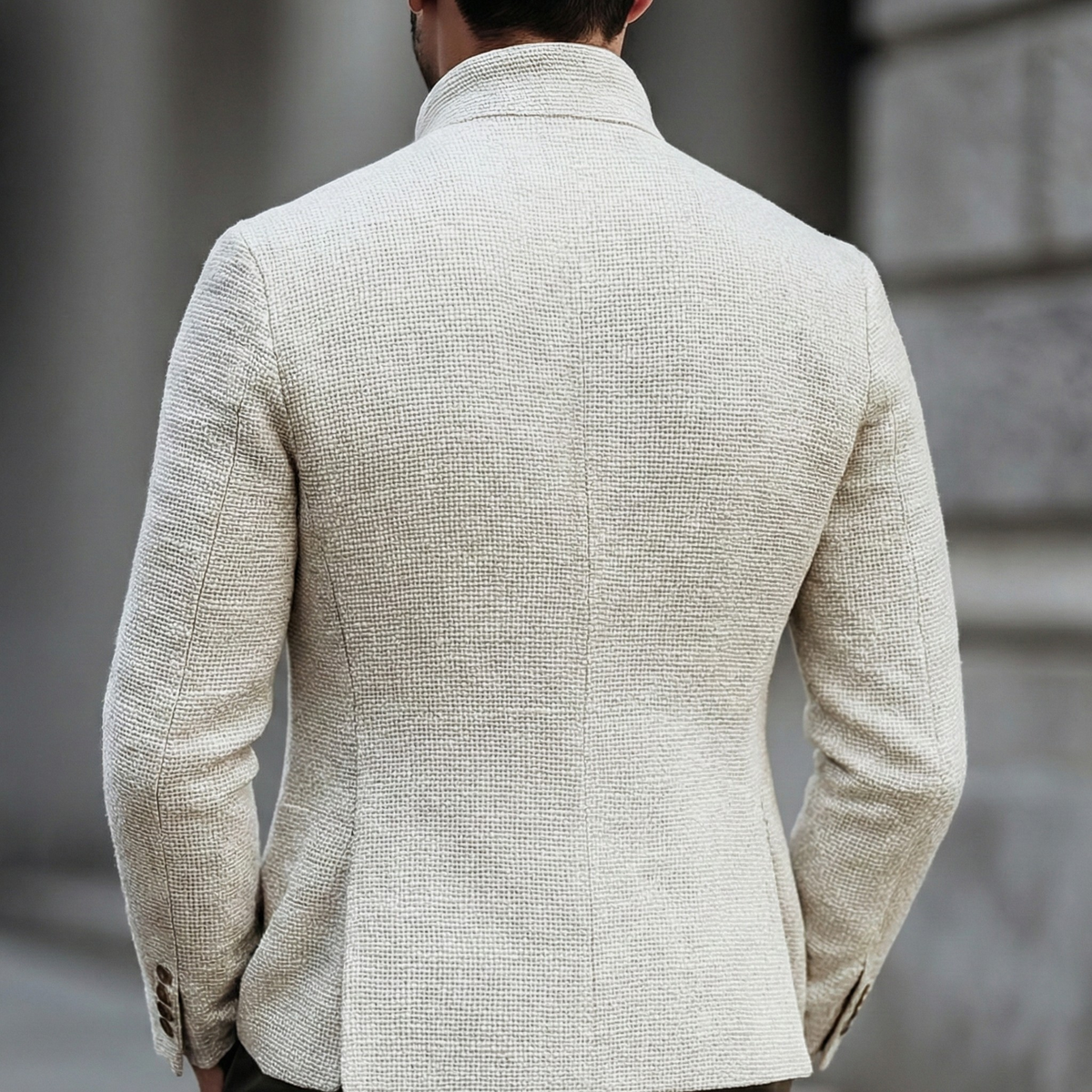 Helvano | Einreihige Strickjacke für Herren in Weiss