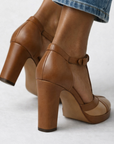 Helvano | Retro-Pumps für Damen in Braun