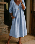 Helvano | Midikleid mit V-Ausschnitt für Damen