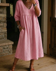 Helvano | Midikleid mit V-Ausschnitt für Damen