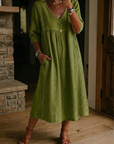 Helvano | Midikleid mit V-Ausschnitt für Damen