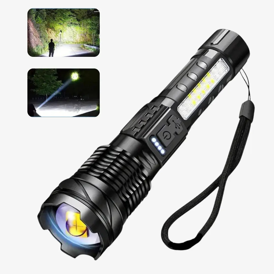 Helvano | Militär-Taschenlampe LED USB-Aufladbar