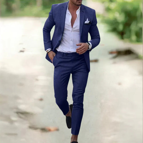 Helvano | Leinen-Anzug für Herren, 2-teilig, Slim Fit