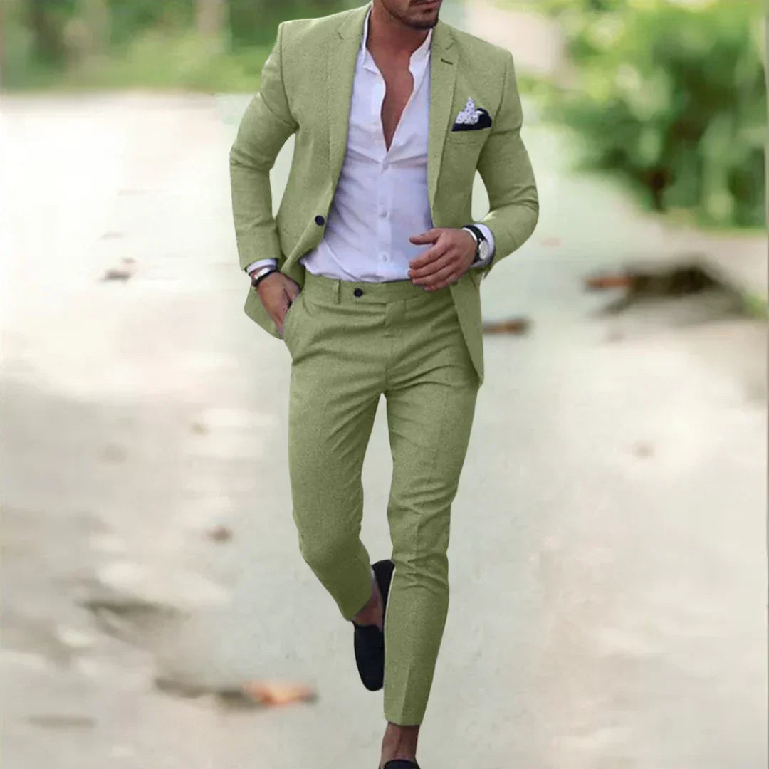 Helvano | Leinen-Anzug für Herren, 2-teilig, Slim Fit