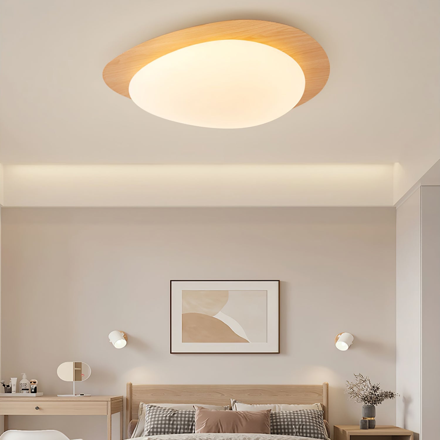 Helvano | Runde LED-Deckenleuchte mit Holzoptik