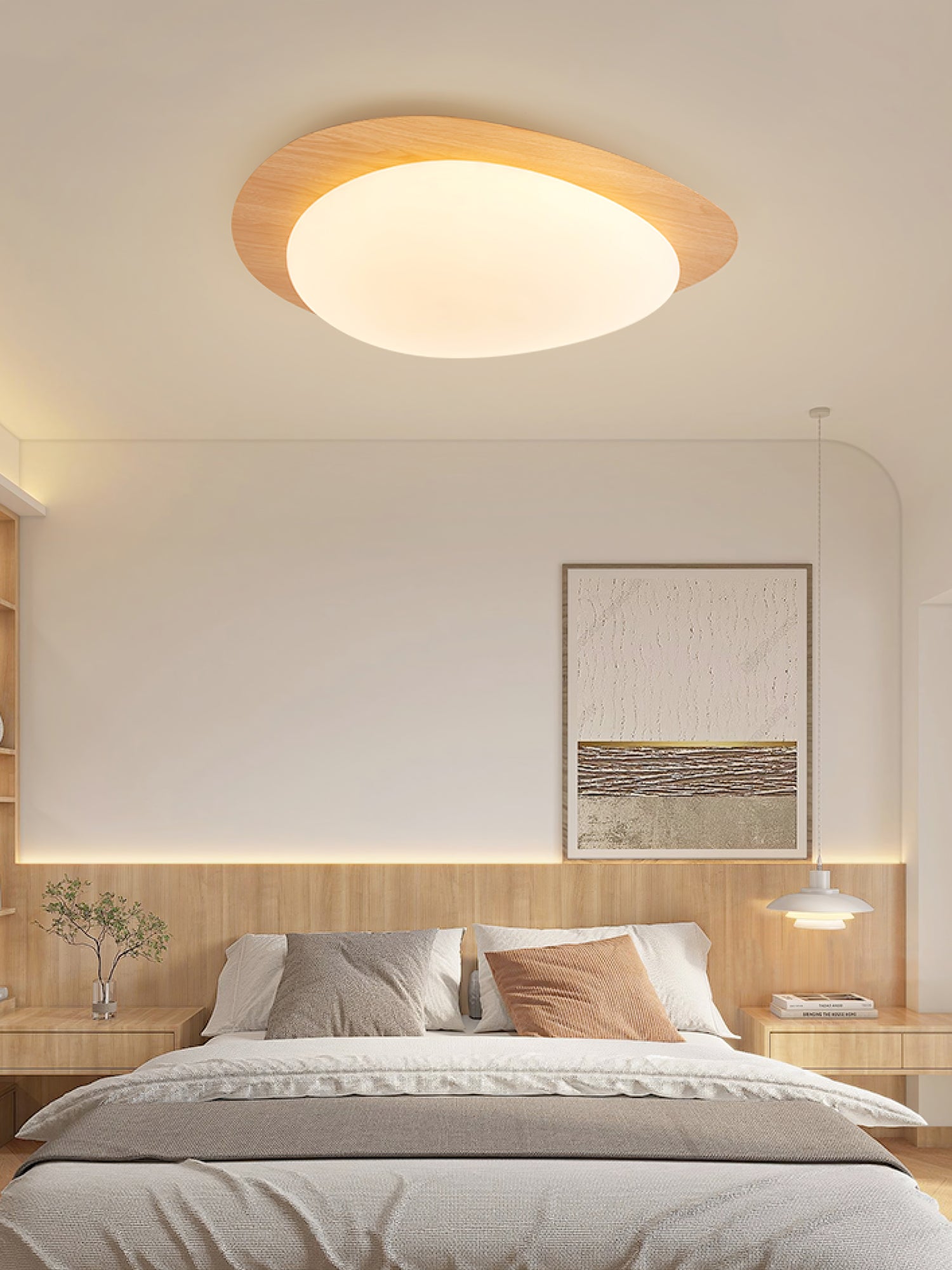 Helvano | Runde LED-Deckenleuchte mit Holzoptik