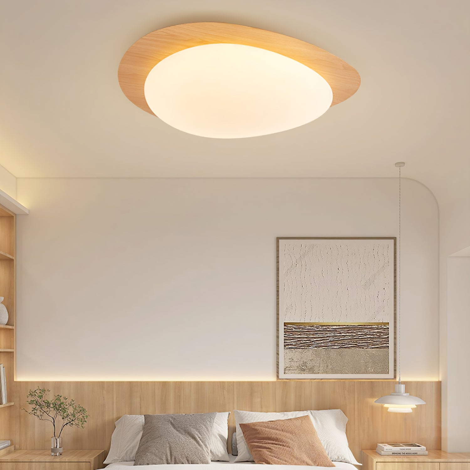 Helvano | Runde LED-Deckenleuchte mit Holzoptik