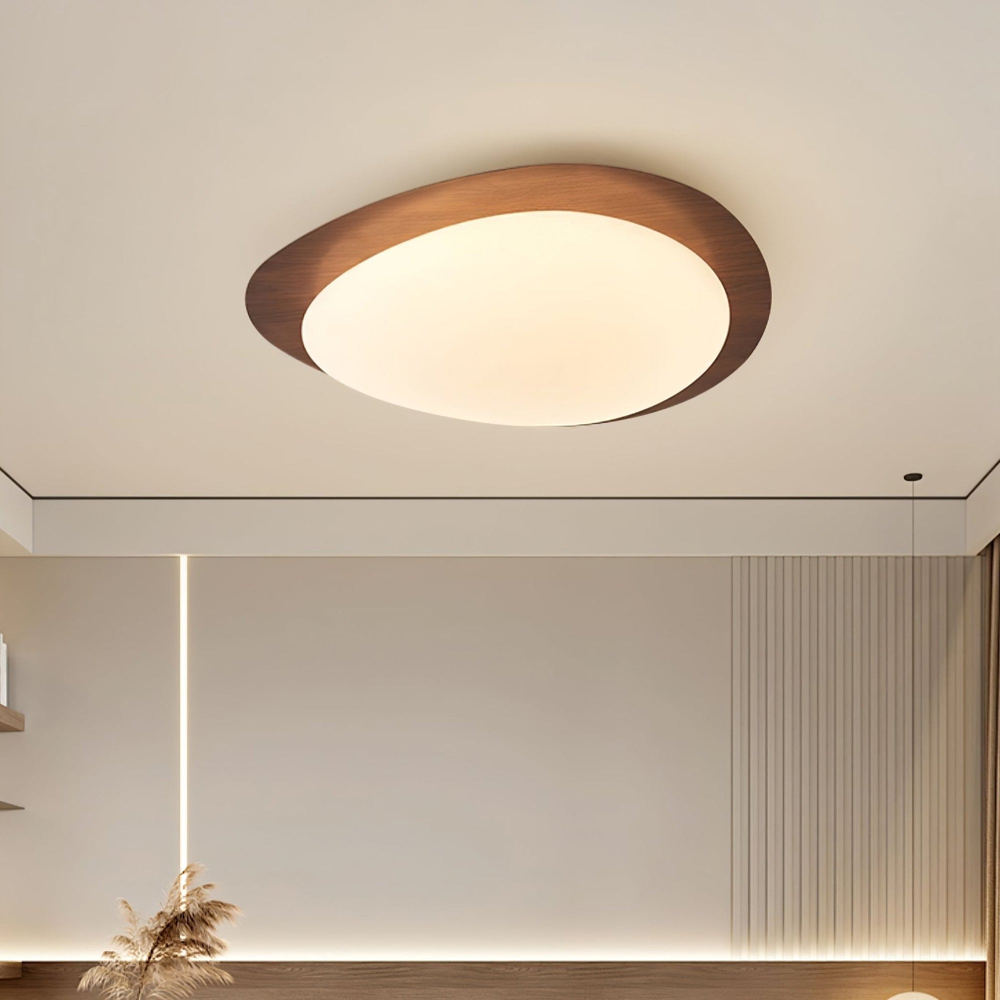 Helvano | Runde LED-Deckenleuchte mit Holzoptik