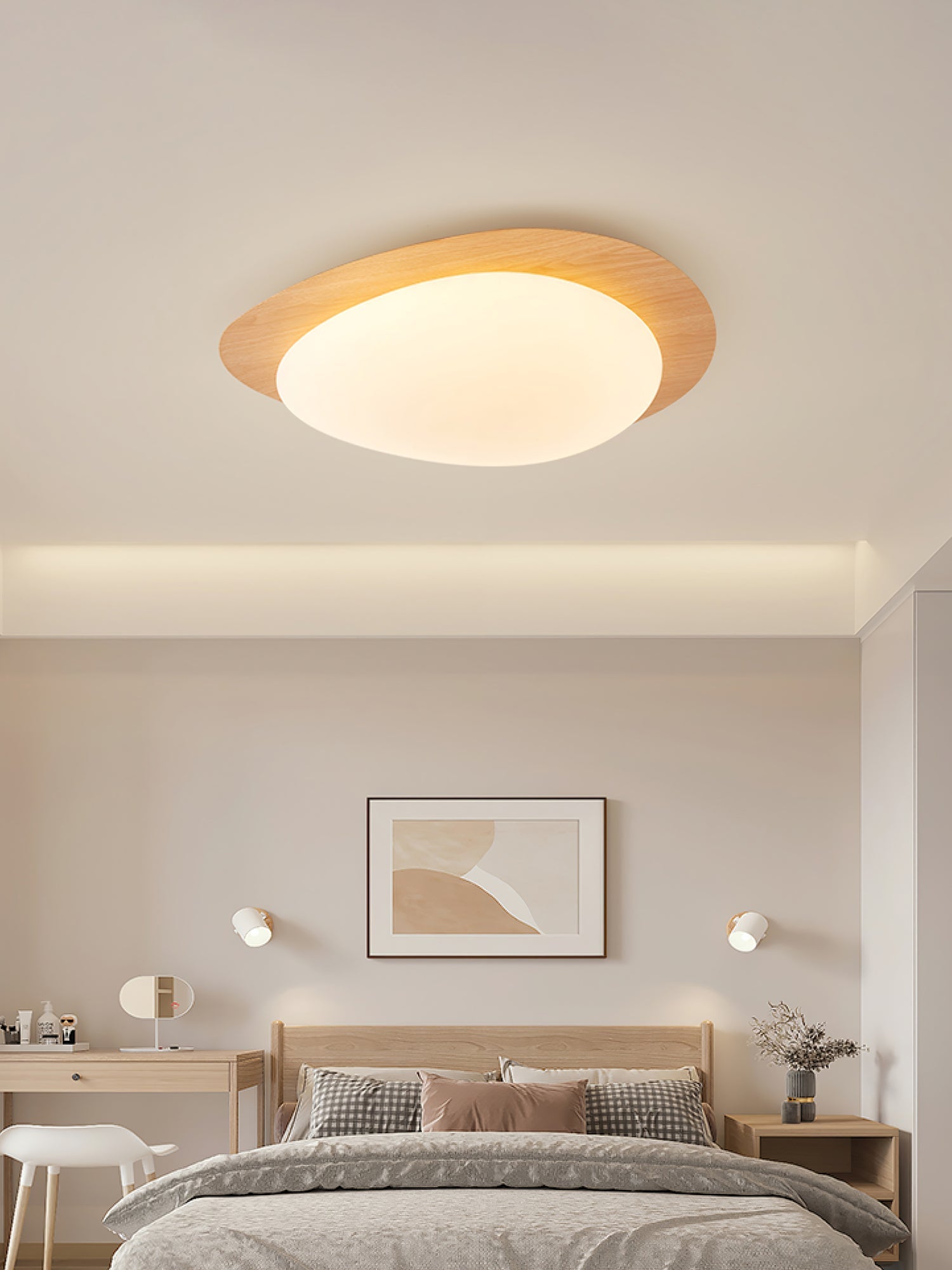 Helvano | Runde LED-Deckenleuchte mit Holzoptik