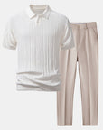 Helvano | Herren-Set Jacquard-Poloshirt & Slim-Fit-Hose