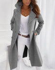 Helvano | Eleganter Wollmantel mit Umschlagkragen für Damen