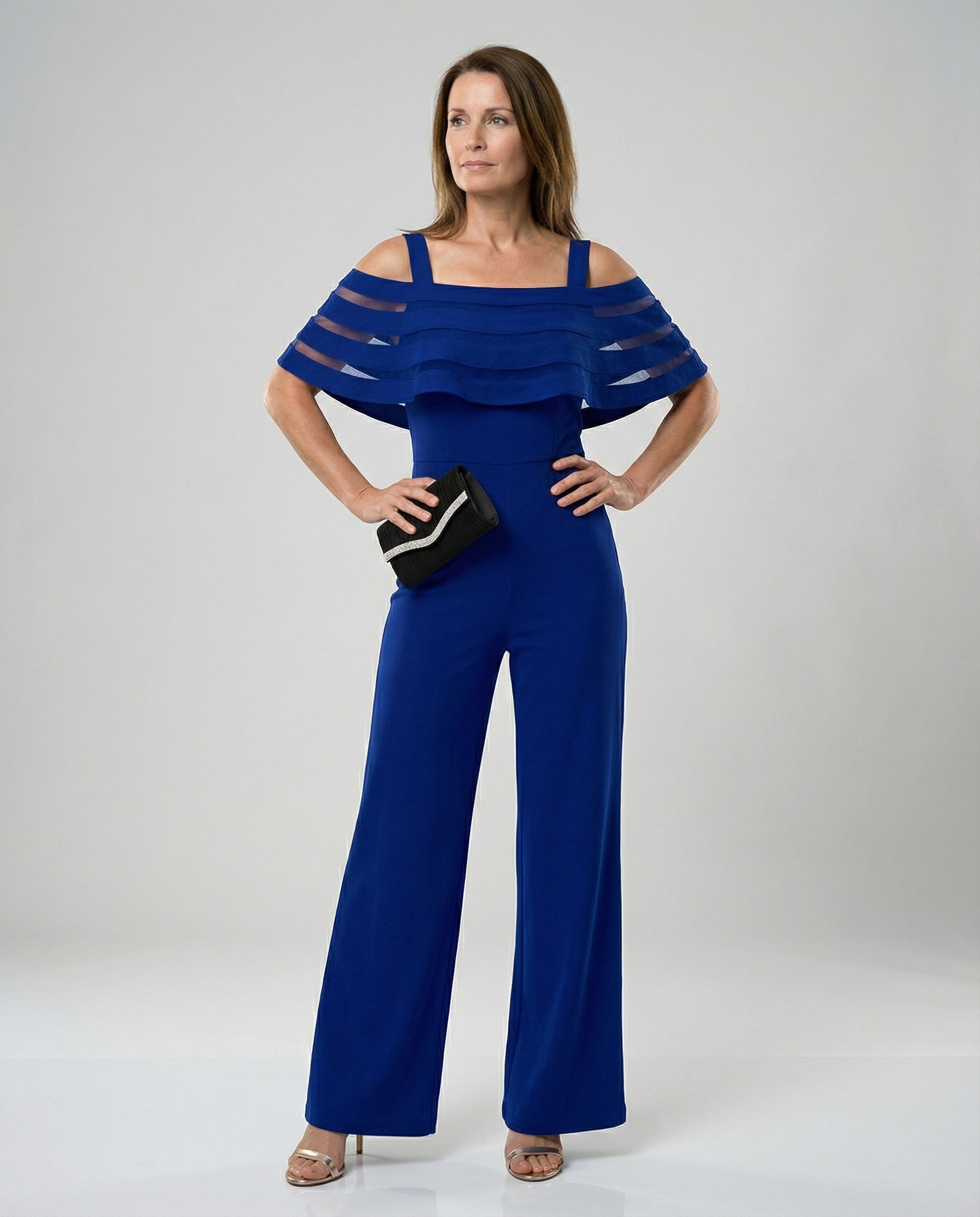 Helvano | Schulterfreier Abend-Jumpsuit mit weitem Bein