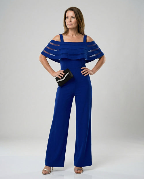 Helvano | Schulterfreier Abend-Jumpsuit mit weitem Bein