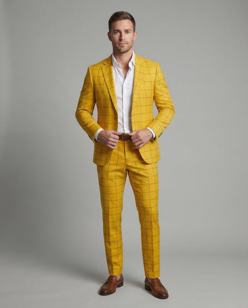 Helvano | Slim-Fit Anzug mit Karomuster für Herren
