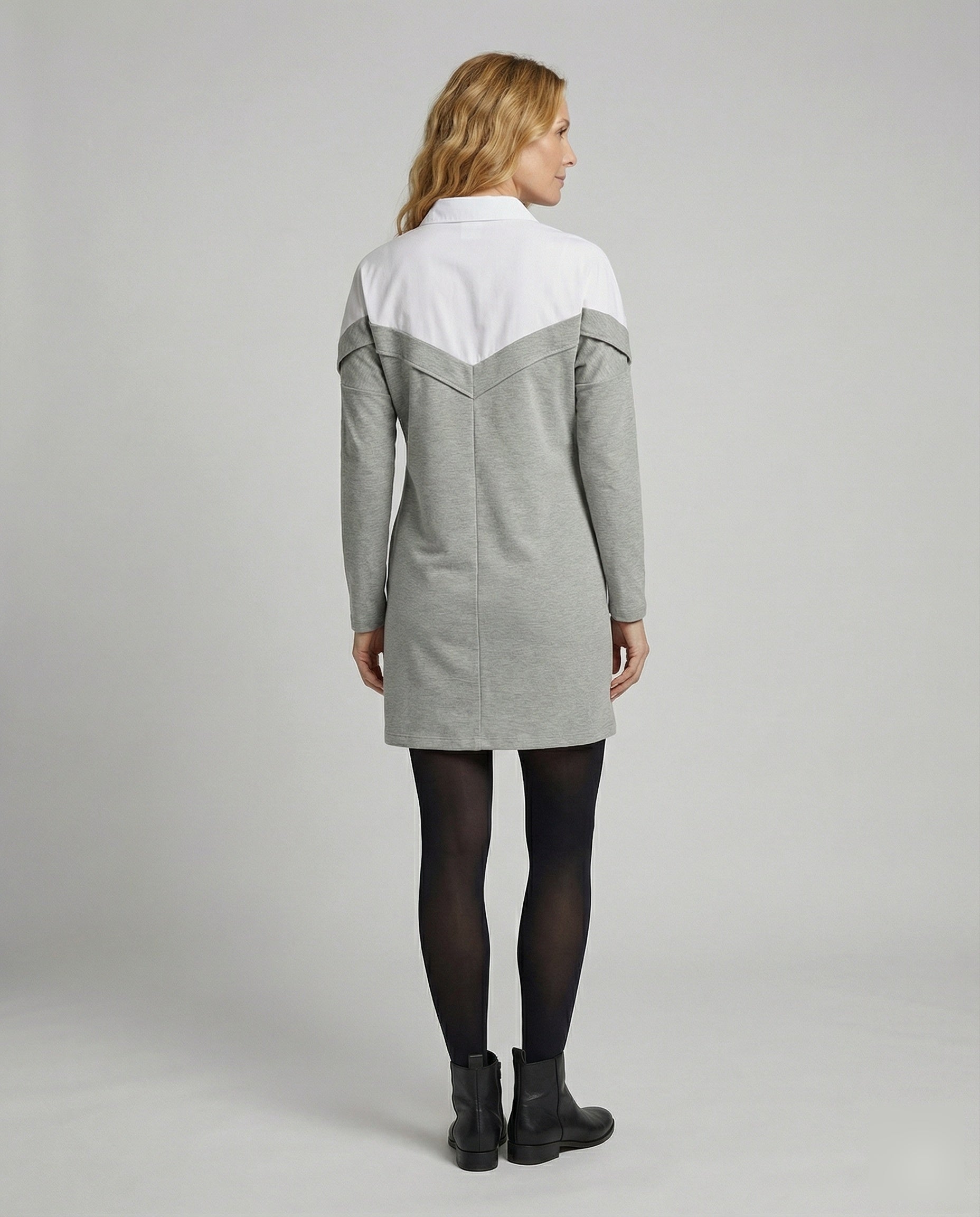 Helvano | Sweatshirt-Tunika mit Hemdkragen für Damen