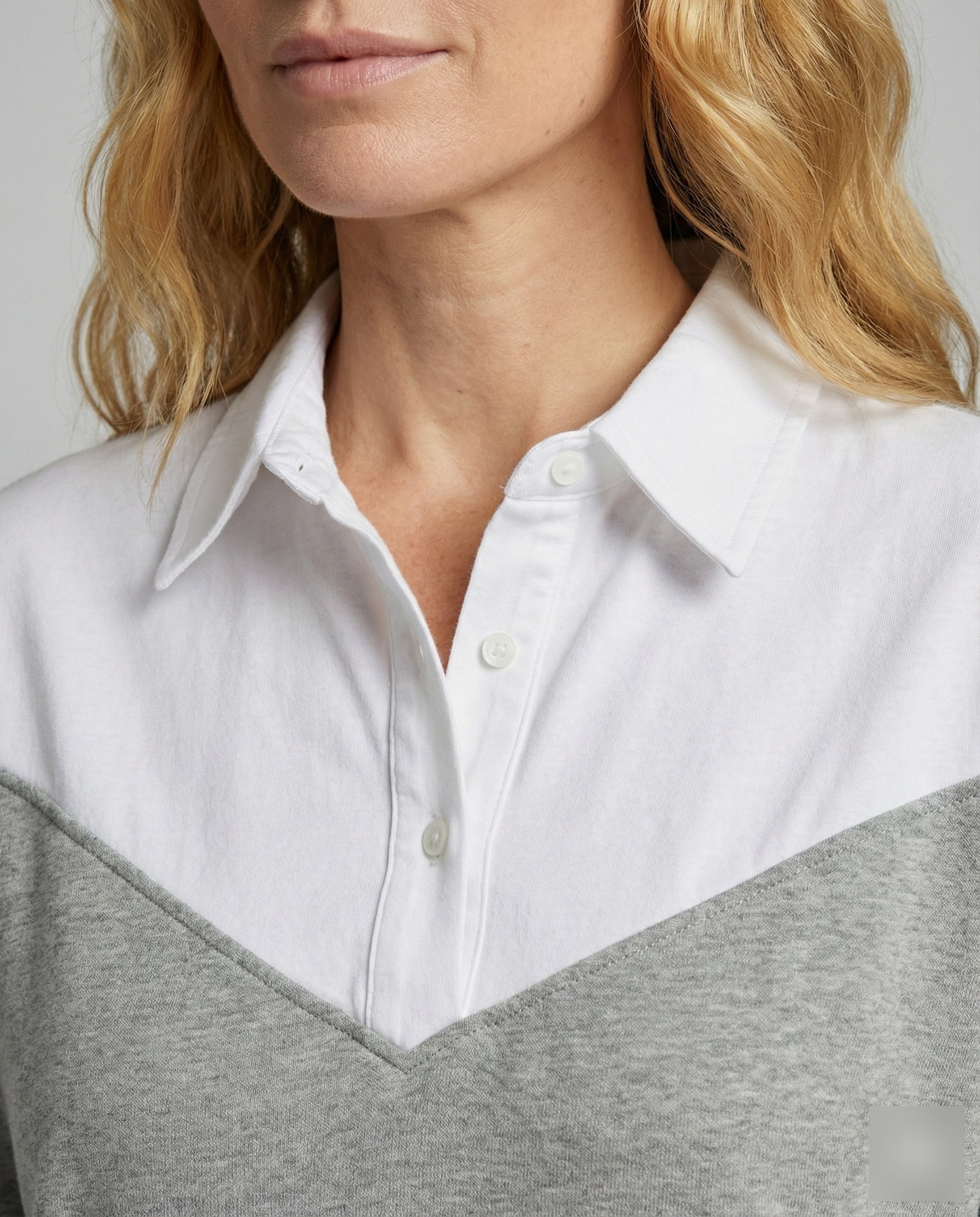 Helvano | Sweatshirt-Tunika mit Hemdkragen für Damen