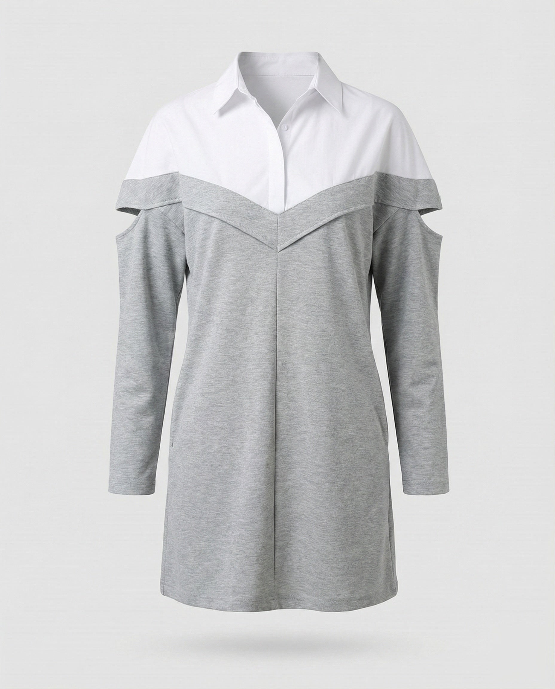 Helvano | Sweatshirt-Tunika mit Hemdkragen für Damen